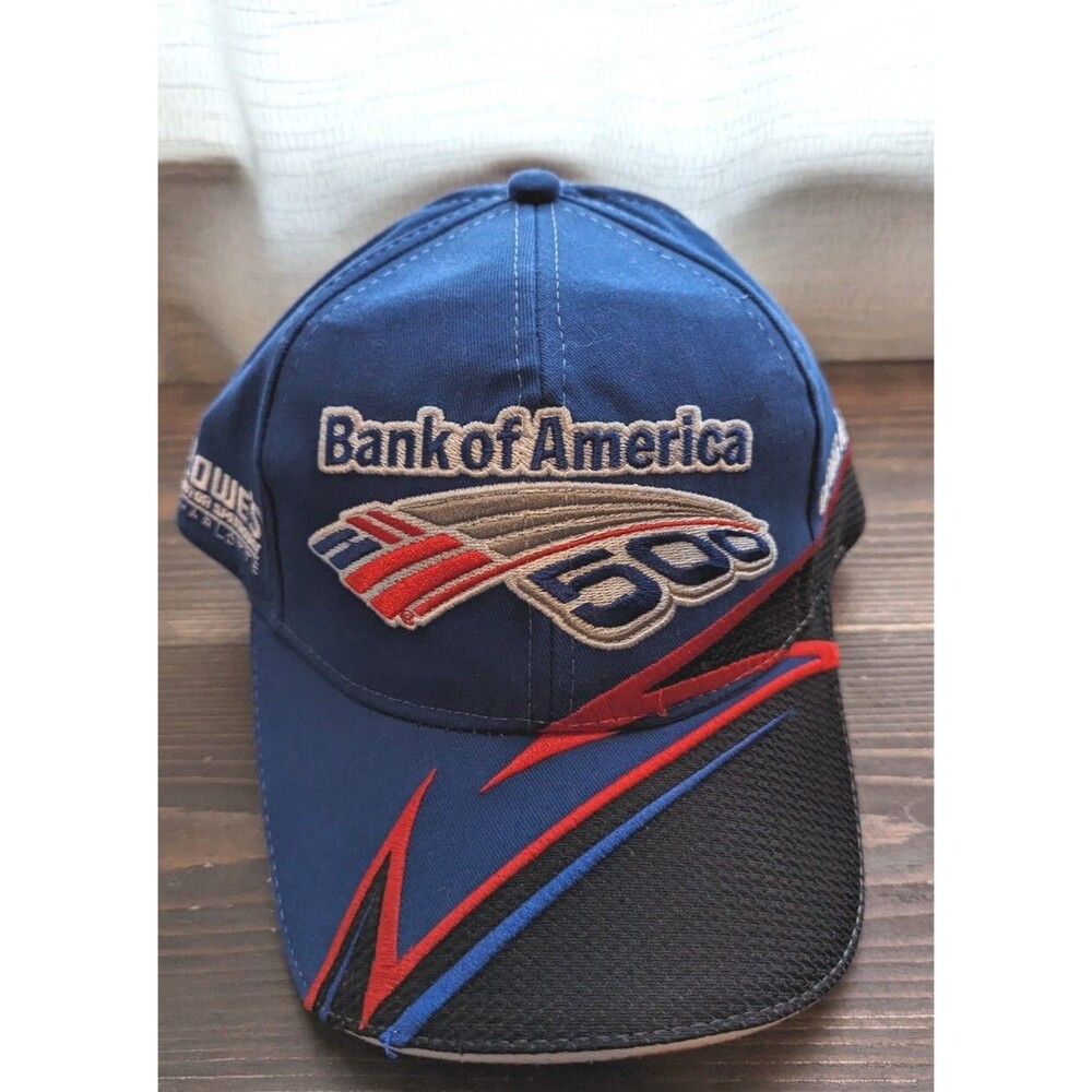 Bank of America 500 Racing Navy, Red & White Adjustable Snapback Cap New